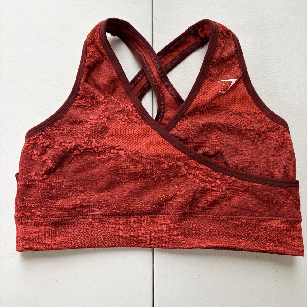 Gymshark Red Cross-Back Sports Bra